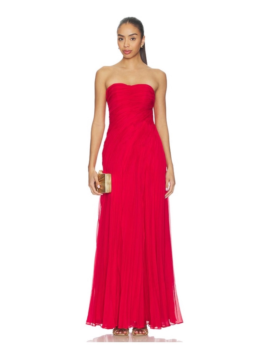 AMUR Elea Asymmetrical Pleated Gown NWT Bestseller Revolve FWRD